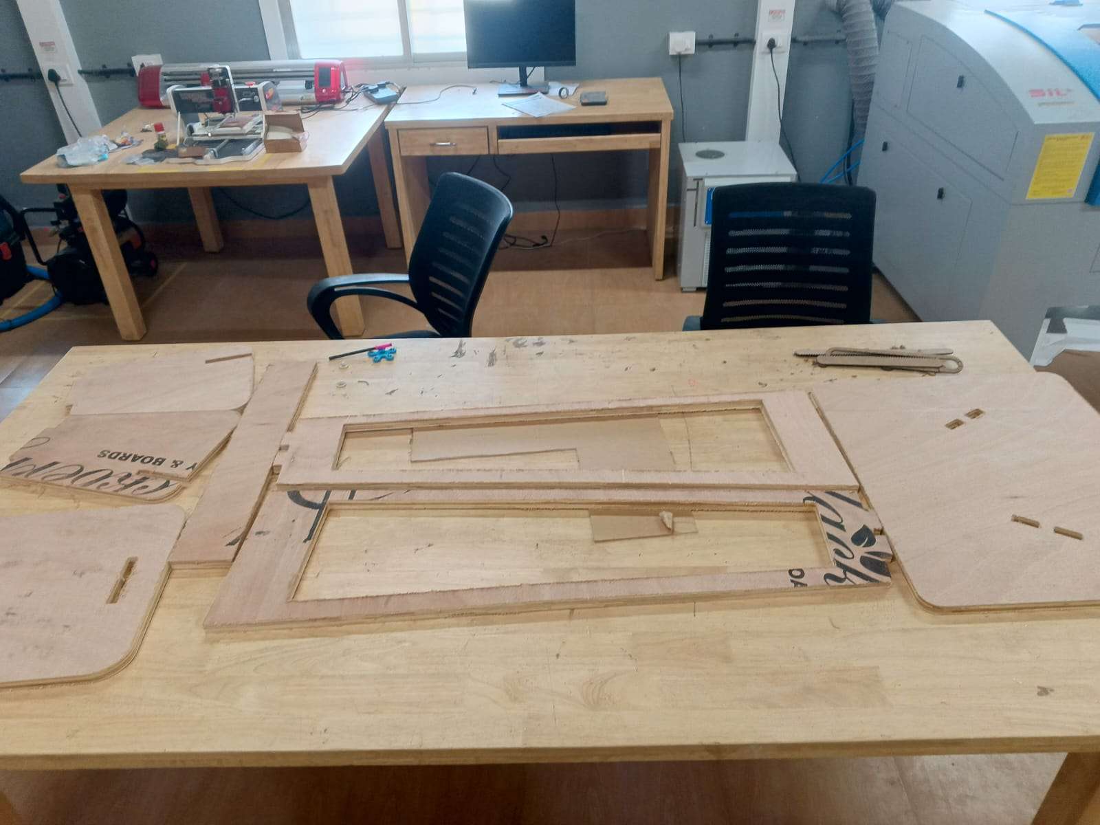 Milled Parts on Table